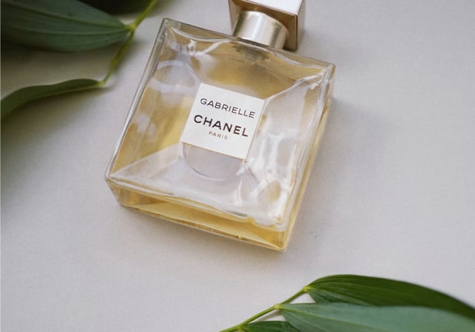 a big bottle of perfume by Channel